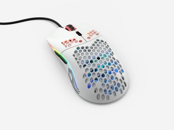 Glorious Model O - (Small) - Matte White - Gaming Mus - Optisk - 6 knapper - 12000 DPI - Hvid m. RGB