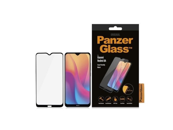 PanzerGlass - Skjermbeskyttelse for mobiltelefon - glass - rammefarge svart - for Xiaomi Redmi 8A