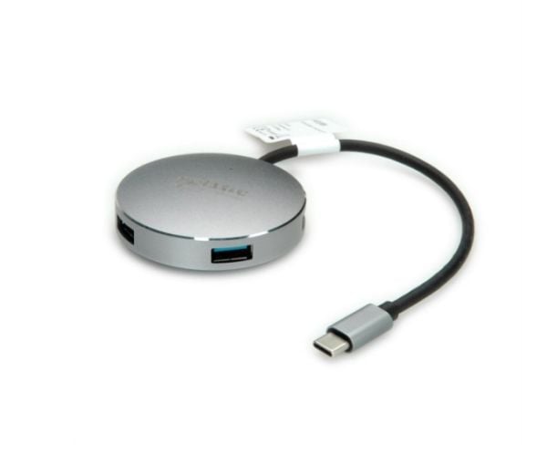 ROLINE 14.02.5036, USB 3.2 Gen 1 (3.1 Gen 1) Type-C, USB 3.2 Gen 1 (3.1 Gen 1) Type-C, 5000 Mbit/s, musta, ruostumaton teräs, alumiini, 60 mm