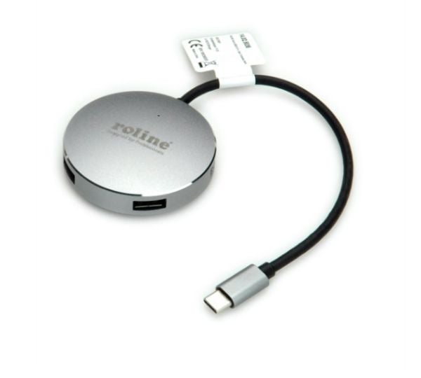 ROLINE 14.02.5036, USB 3.2 Gen 1 (3.1 Gen 1) Type-C, USB 3.2 Gen 1 (3.1 Gen 1) Type-C, 5000 Mbit/s, musta, ruostumaton teräs, alumiini, 60 mm