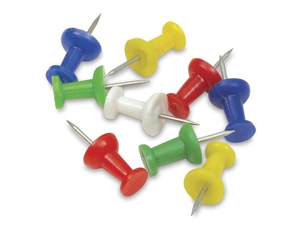 Markeringsnåle Push Pins ass. farver - (100 stk.)