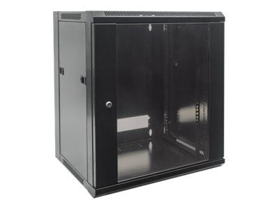 Intellinet Network Cabinet, Wall Mount (Standard), 12U, Usable Depth 260mm/Width 510mm, Black, Flatpack, Max 60kg, Metal & Glass Door, Back Panel, ...