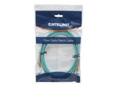 Intellinet Fiber Optic Patch Cable, OM3, LC/LC, 5m, Aqua, Duplex, Multimode, 50/125 µm, LSZH, Fibre, Lifetime Warranty, Polybag - Koblingskabel - L...
