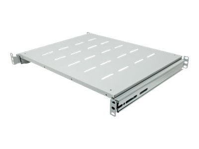 Intellinet 19" Sliding Shelf, 1U, For 600 to 800mm Depth Cabinets & Racks, shelf depth 350mm, Grey - Rack-hylle - grå, RAL 7035 - 1U - 19"