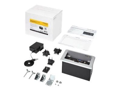 Startech Conference Table Connectivity Pop up Box with AV and Data Ports - HDMI, VGA, DisplayPort to 4K HDMI Output (BOX4HDECP2) - Monteringsplate ...