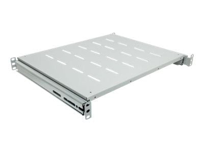 Intellinet 19" Sliding Shelf, 1U, For 600 to 800mm Depth Cabinets & Racks, shelf depth 350mm, Grey - Rack-hylle - grå, RAL 7035 - 1U - 19"