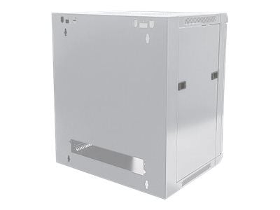 Intellinet Network Cabinet, Wall Mount (Standard), 12U, Usable Depth 410mm/Width 510mm, Grey, Flatpack, Max 60kg, Metal & Glass Door, Back Panel, R...