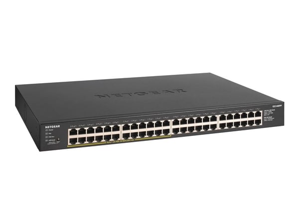 NETGEAR GS348PP - Switch - ohanterad - 48 x 10/100/1000 (24 PoE+) - skrivbordsmodell, rackmonterbar - PoE+ (380 W)