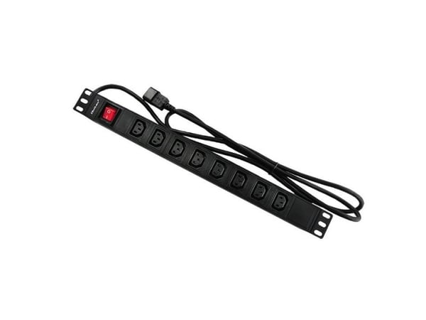 Qoltec Overvoltage - pistorasia (räkkiversio) - AC 220-250 V - 3500 Watt - tulo: IEC 60320 C14 - lähtöliittimet: 8 (8 x IEC 60320 C13) - 1U - 19" -...