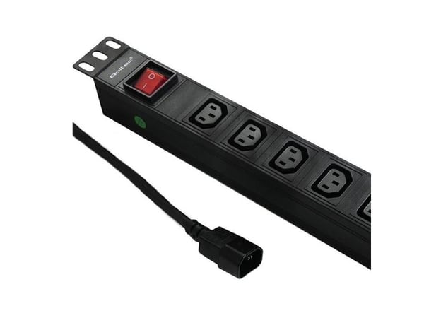 Qoltec Overvoltage - pistorasia (räkkiversio) - AC 220-250 V - 3500 Watt - tulo: IEC 60320 C14 - lähtöliittimet: 8 (8 x IEC 60320 C13) - 1U - 19" -...