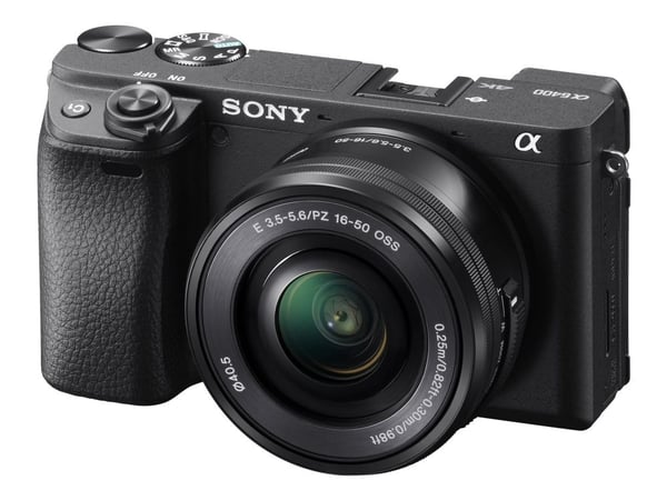 Sony a 6400 + SELP1650, 24,2 MP, 6000 x 4000 pikseliä, CMOS, 4K Ultra HD, Kosketusnäyttö, Musta
