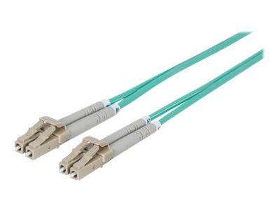 Intellinet Fiber Optic Patch Cable, OM3, LC/LC, 2m, Aqua, Duplex, Multimode, 50/125 µm, LSZH, Fibre, Lifetime Warranty, Polybag - Koblingskabel - L...