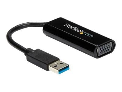 Startech USB 3.0 to VGA Adapter - Slim Design - 1920x1200 - Video adapter - TAA-samsvar - USB-type A hann til HD-15 (VGA) hunn - 19 cm - svart - fo...