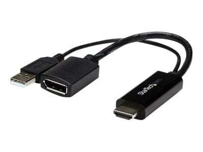 Startech 4K 30Hz HDMI to DisplayPort Video Adapter w/ USB Power - 6 in - HDMI 1.4 (Male) to DP 1.2 (Female) Active Monitor Converter (HD2DP) - Adap...