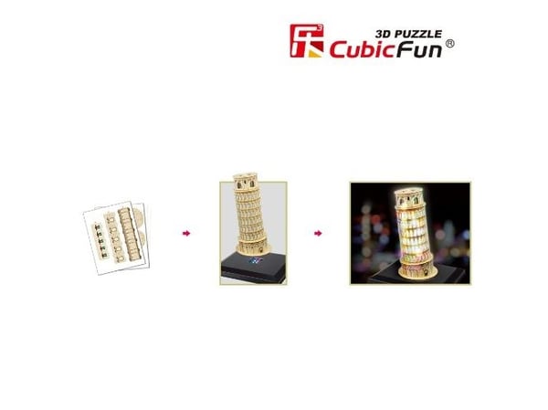Cubicfun 3D-pussel Sneda tornet i Pisa (ljus) - L502H