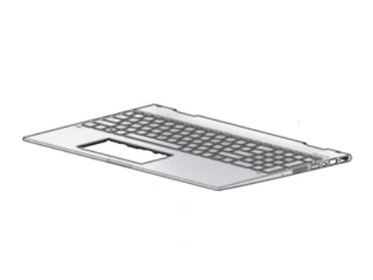HP L20746-041, Kabinett + tastatur, Tysk, Bakgrunnsbelyst tastatur, HP, ENVY x360 15