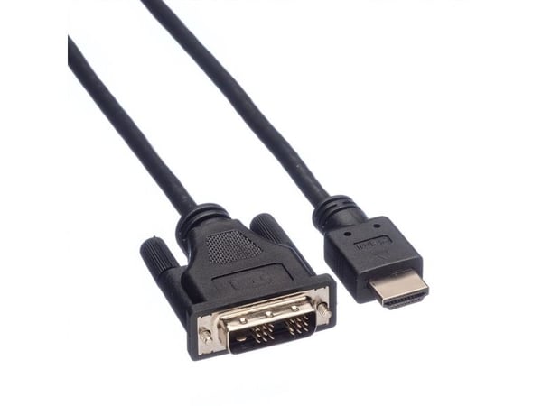 ROLINE 11.04.5516, 1,5 m, HDMI Type A (Standard), DVI-D, Hankjønn, Hankjønn, Rett