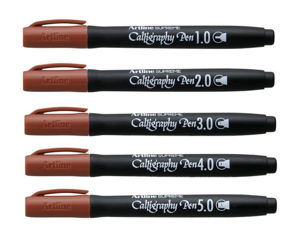 Artline Supreme kalligrafipenna 5-pack sepia