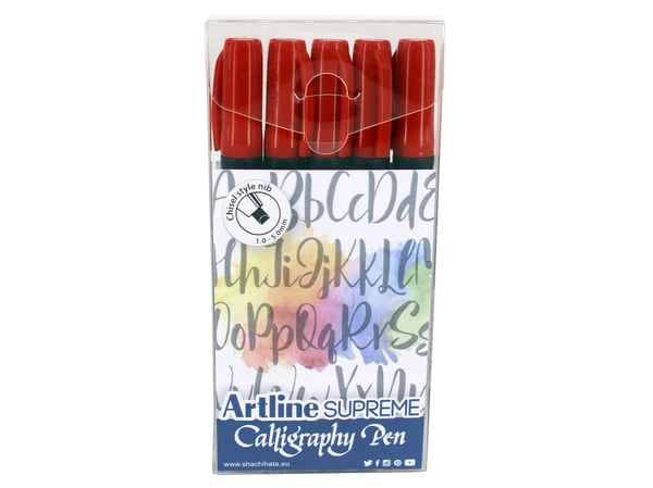 Artline Supreme kalligrafipennor 5-pack, röd