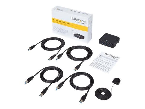StarTech.com HBS304A24A, 5 Gbit/s, Micro-USB Tyyppi B, Musta, Muovi, CE, FCC, REACH, 0 - 40 °C