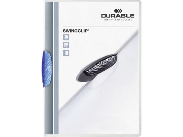 Durable Swingclip, Blå, Plast, 30 ark, A4