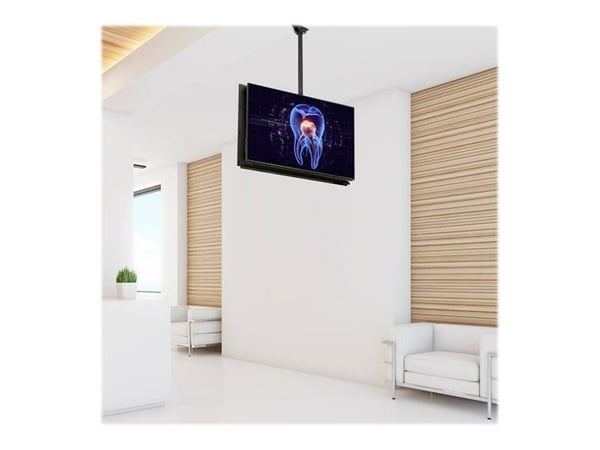 StarTech.com Dual TV Ceiling Mount, Back-to-Back Heavy Duty Hanging Dual Screen Mount with Adjustable Telescopic 3.5' to 5' Pole, Tilt/Swivel/Rotat...