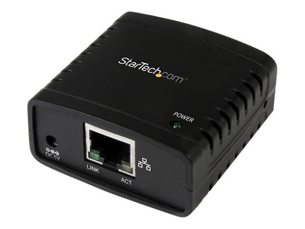 Startech 10/100 Mbps Ethernet till USB 2.0 LPR-nätverksskrivarserver - Printserver - USB 2.0 - 10/100 Ethernet - svart - för P/N: SVA5H2NEUA