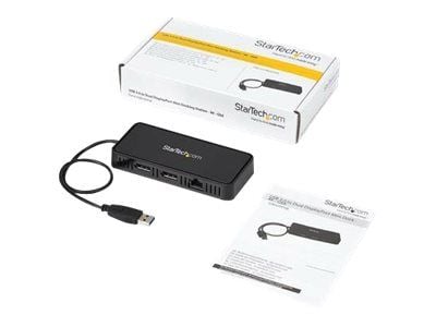 Startech USB 3.0 Mini Dock, Dual Monitor USB-A Docking Station w/ DisplayPort 4K 60Hz Video & Gigabit Ethernet, 1ft (30cm) Cable, Portable USB 3.1 ...