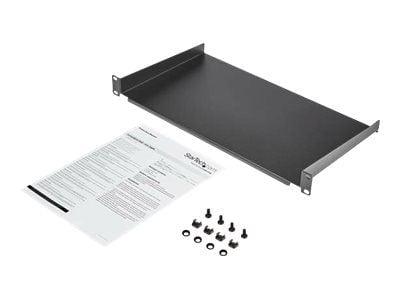Startech 1U Fixed Server Rack Mount Shelf, 10in Deep Steel Universal Cantilever Tray for 19" AV/Data/Network Equipment Rack with Cage Nuts & Screws...