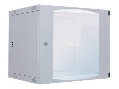 Intellinet Network Cabinet, Wall Mount (Double Section Hinged Swing Out), 12U, Usable Depth 385mm/Width 465mm, Grey, Flatpack, Max 30kg, Swings out...