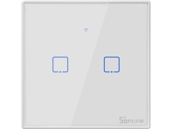 Sonoff T2EU2C-RF, Hvit, Plast, Veggmontering, 0.433 GHz, 86 mm, 9 mm
