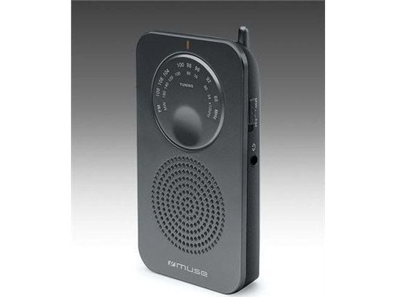 Muse M-01RS, Personlig, Analog, FM, MF, 3,5 mm, Sort, Rotasjon