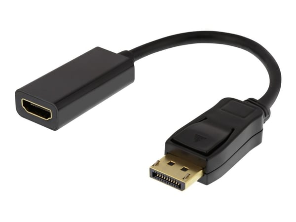DELTACO DP-HDMI43 - Videoadapteri - DisplayPort han til HDMI hun - 20 cm - lajittelu - 4K-tuki