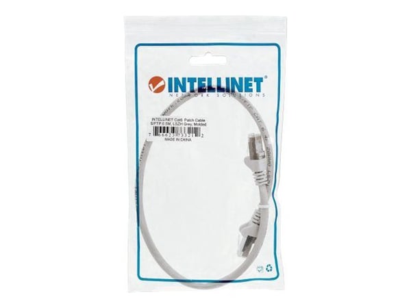 Intellinet Network Patch Cable, Cat6, 0.5m, Grey, Copper, S/FTP, LSOH / LSZH, PVC, RJ45, Gold Plated Contacts, Snagless, Booted, Lifetime Warranty,...