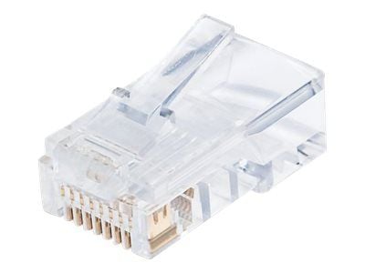 Intellinet RJ45 Modular Plugs Pro Line, Cat5e, UTP, 3-prong, for solid wire, 50 µ gold-plated contacts, 100 pack - Nettverkkontakt - RJ-45 (hann) -...