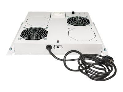 Intellinet 2-Fan Ventilation Unit for 19" Racks, Roof Mount, with Thermostat, Grey - Systemviftebrett - med 2 kjølevifter - AC 220/240 V - grå, RAL...