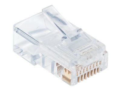 Intellinet RJ45 Modular Plugs Pro Line, Cat5e, UTP, 3-prong, for solid wire, 50 µ gold-plated contacts, 100 pack - Nettverkkontakt - RJ-45 (hann) -...