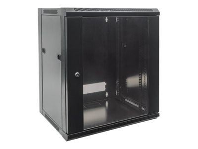Intellinet Network Cabinet, Wall Mount (Standard), 15U, Usable Depth 260mm/Width 510mm, Black, Flatpack, Max 60kg, Metal & Glass Door, Back Panel, ...