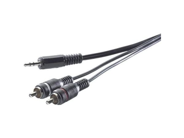 SpeaKa Professional SP-7869916, 2 x RCA, Hankjønn, 3.5mm, Hankjønn, 5 m, Svart