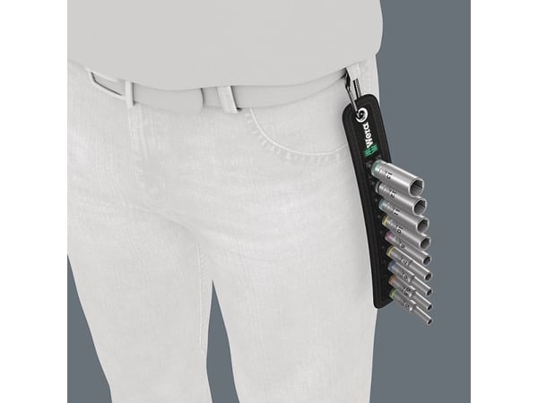 Wera 05004525001, Støpselsett, 1/4", Metrisk, 9 hoder, 5,5.5,6,7,8,10,11,12,13 mm, 50 mm