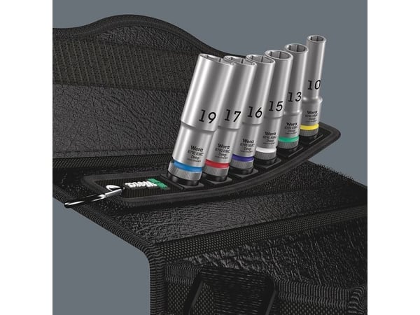 Wera 05004565001, Støpselsett, 1/2", Metrisk, 6 hoder, 10,13,15,16,17,19 mm, 290 mm