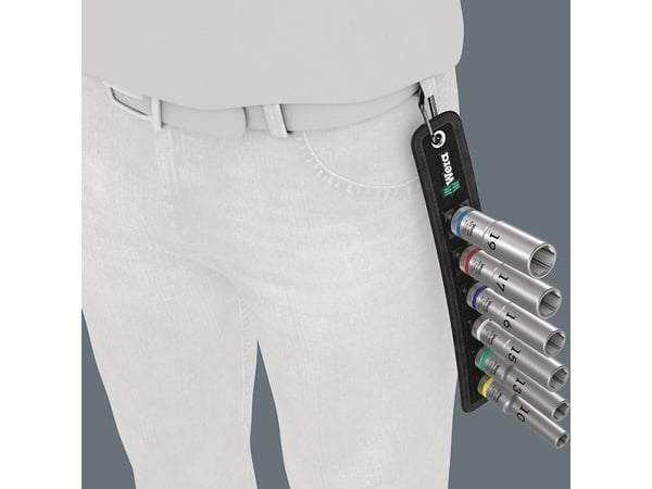 Wera 05004565001, Støpselsett, 1/2", Metrisk, 6 hoder, 10,13,15,16,17,19 mm, 290 mm