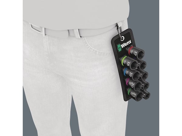Wera 05004580001, Støpselsett, 1/2", Metrisk, 9 hoder, 13,14,15,16,17,18,19,20,21 mm, 230 mm