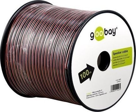 Goobay LSK 2x1.5 - 100m, 100 m, Sort