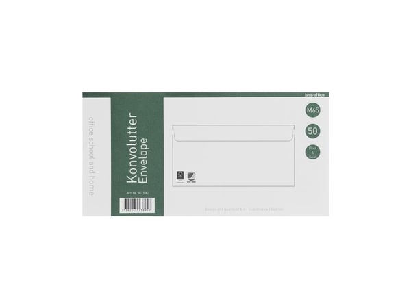 NoName, langsiden åben, hvid Permanent (DP 37), peel&seel pakke a 50 stk, 561500