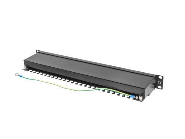 Lanberg PPS5-1024-B - Koblingspanel - CAT 5e - STP - RJ-45 X 24 - RAL 9004, svart - 1U - 19"