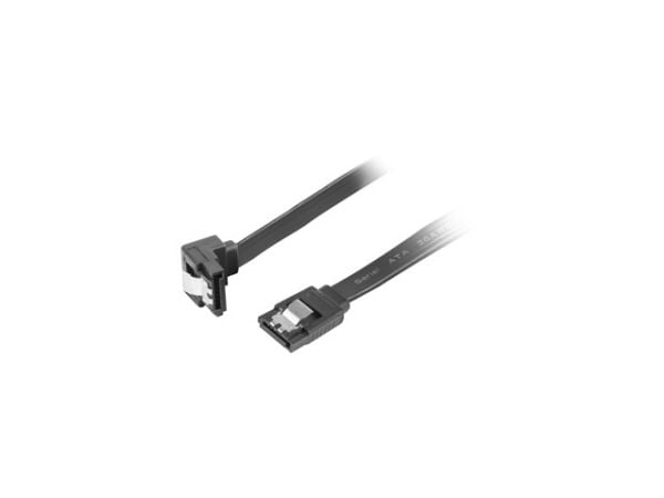 Lanberg - SATA-kabel - Serial ATA 150/300/600 - SATA (hunn) vinklet, med haspe til SATA (hunn) rett, haspe - 50 cm - svart