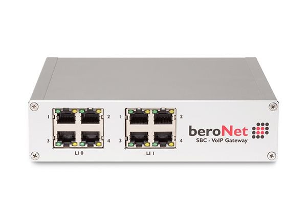 beroNet Modular Session Border Controller BNSBC-M-4BRI - VoIP-gateway - 100Mb LAN, TDM - SIP - digitalporter: 4 - 1U - skystyring - rackmonterbar