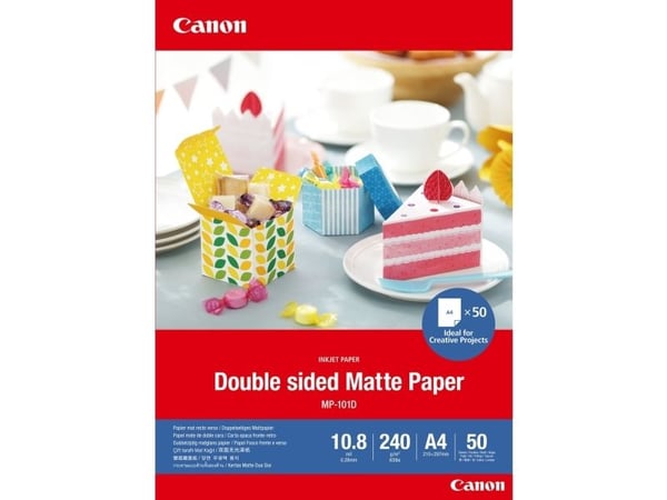 Canon Double-sided Matte Paper MP-101D - Matt - 275 mikron - A4 (210 x 297 mm) - 240 g/m² - 50 ark papper - för PIXMA TS7450i
