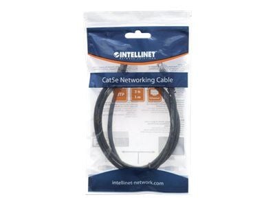 Intellinet Network Patch Cable, Cat5e, 1m, Black, CCA, U/UTP, PVC, RJ45, Gold Plated Contacts, Snagless, Booted, Lifetime Warranty, Polybag - Kobli...